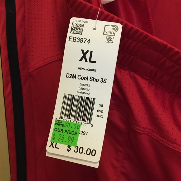 Men’s Adidas Athletic Shorts Red XL - Picture 4 of 4